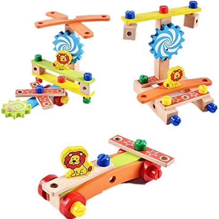 Jucarie din lemn educativa si interactiva, tip scaunel, multifunctional, Montessori, asociere, invatare prin joaca - BUZ.RO