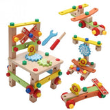 Jucarie din lemn educativa si interactiva, tip scaunel, multifunctional, Montessori, asociere, invatare prin joaca