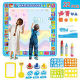 Jucarie educativa si interactiv, covorasul magic, picteaza, deseneaza si coloreaza cu apa, 22 piese, 100 x 100cm
