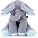 Jucarie interactiva elefant, peek a boo, canta si vorbeste, limba engleza, roz