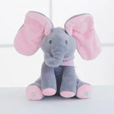 Jucarie interactiva elefant, peek a boo, canta si vorbeste, limba engleza, roz - BUZ.RO