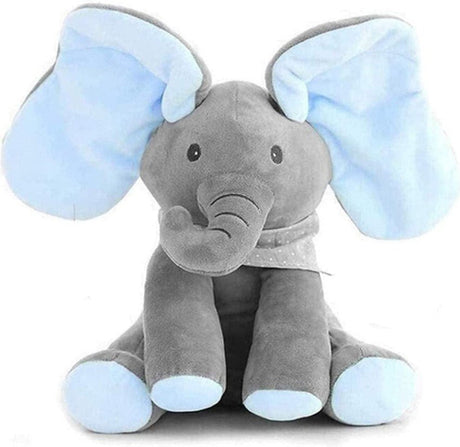 Jucarie interactiva elefant, peek a boo, canta si vorbeste, limba engleza, roz - BUZ.RO