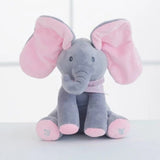 Jucarie interactiva elefant, peek a boo, canta si vorbeste, limba engleza, roz