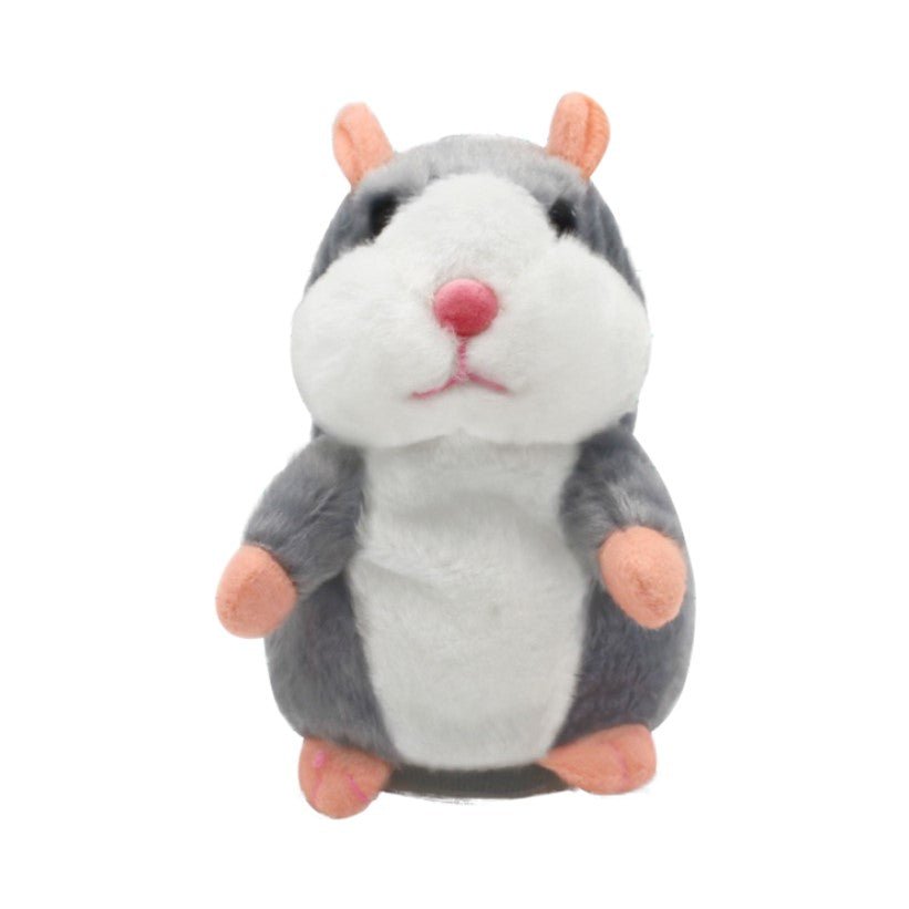 Jucarie interactiva, hamster vorbitor, bebelusi, copii, din plus, educativa, inregistreaza si reda vocea, imitator, gri - BUZ.RO