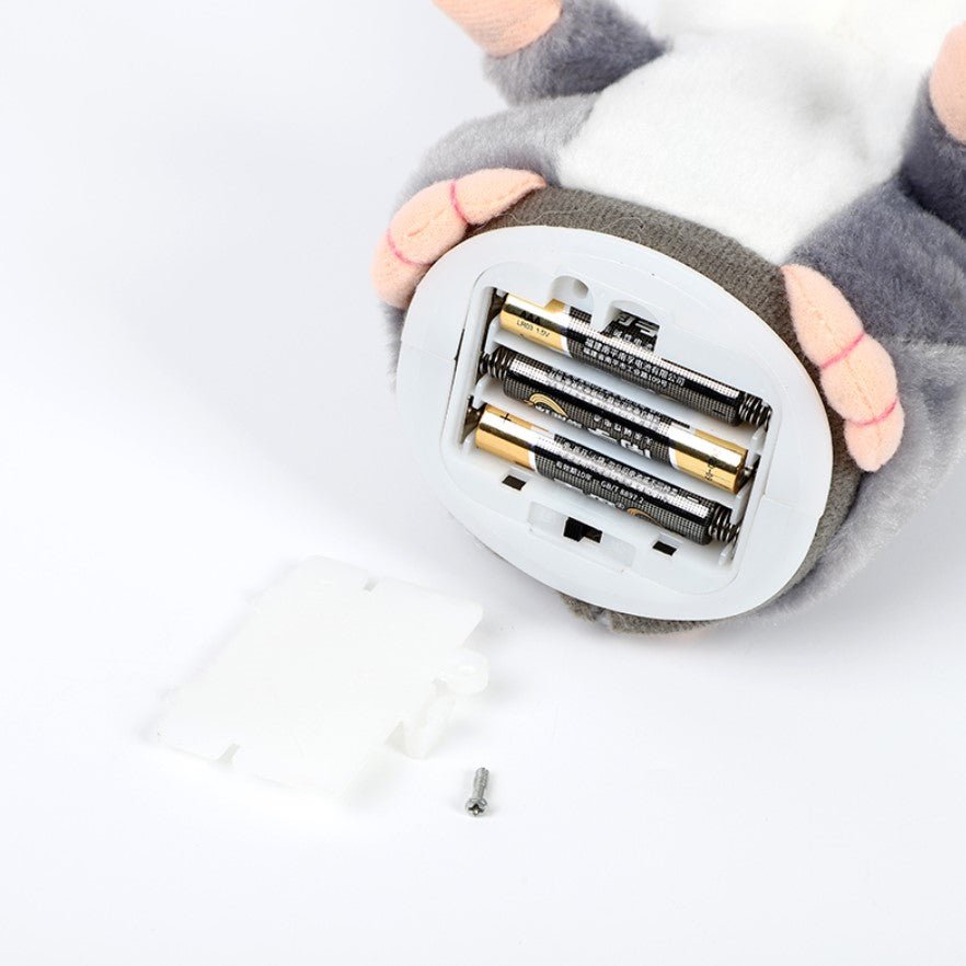 Jucarie interactiva, hamster vorbitor, bebelusi, copii, din plus, educativa, inregistreaza si reda vocea, imitator, gri - BUZ.RO