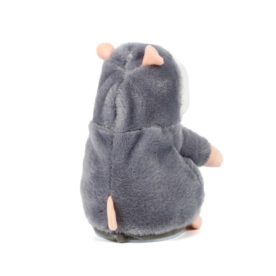 Jucarie interactiva, hamster vorbitor, bebelusi, copii, din plus, educativa, inregistreaza si reda vocea, imitator, gri - BUZ.RO