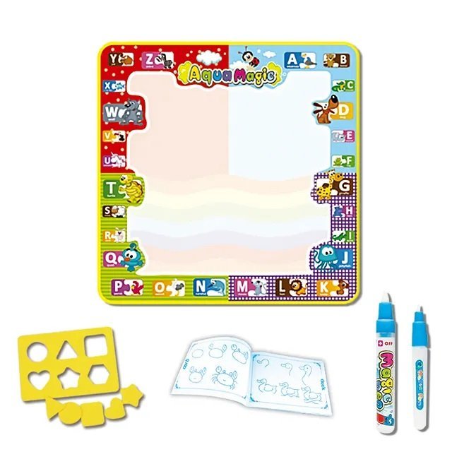 Jucarie interactiva, jucarie educativa, covoras magic, picteaza, deseneaza si coloreaza, cu apa, 78x78 cm - BUZ.RO