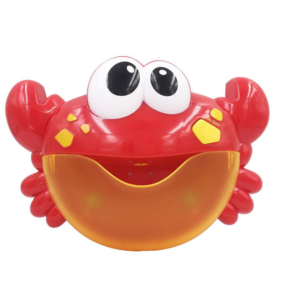 Jucarie muzicala de baie, jucarie interactiva, baloane de sapun, ventuze , crab, rosu, 18+luni