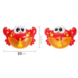 Jucarie muzicala de baie, jucarie interactiva, baloane de sapun, ventuze , crab, rosu, 18+luni