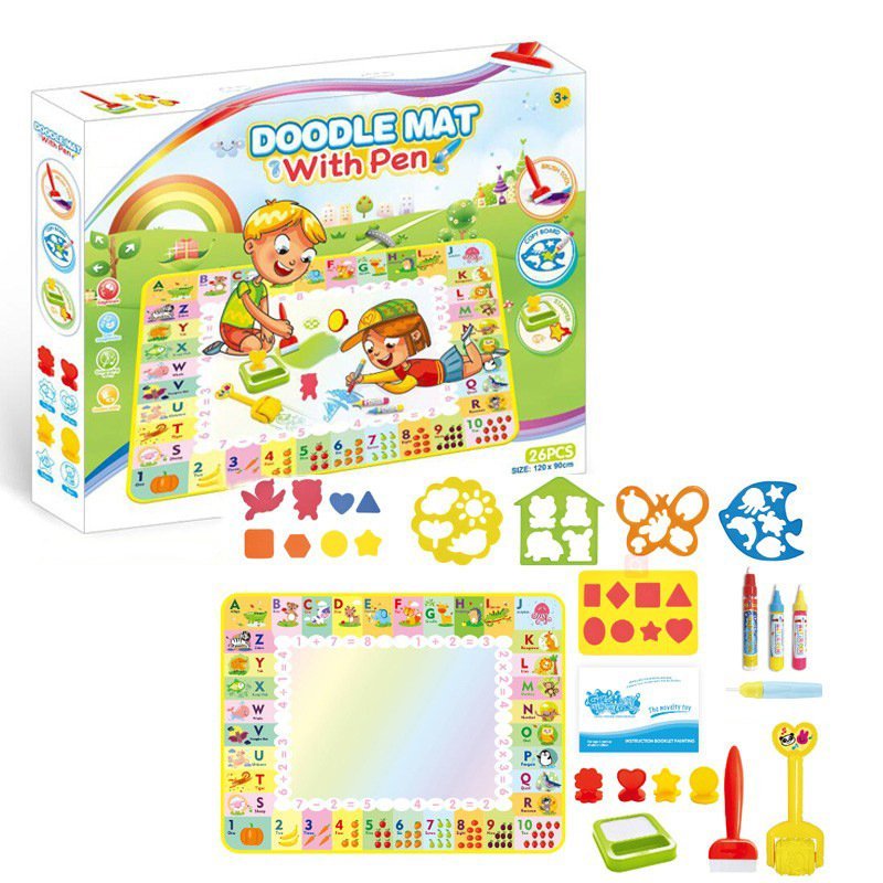 Jucarie interactiva si educativa, covorasul magic, picteaza, deseneaza si coloreaza cu apa, 120 x 89 cm - BUZ.RO