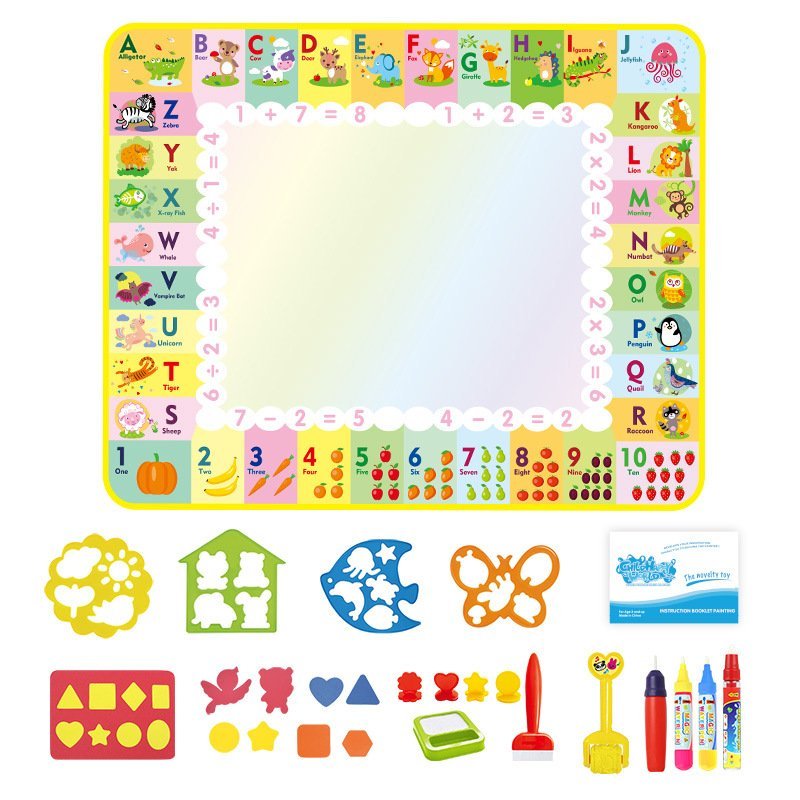 Jucarie interactiva si educativa, covorasul magic, picteaza, deseneaza si coloreaza cu apa, 120 x 89 cm - BUZ.RO