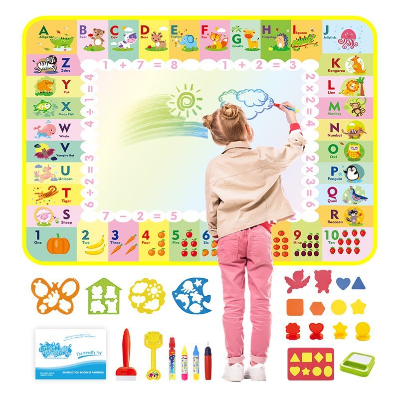 Jucarie interactiva si educativa, covorasul magic, picteaza, deseneaza si coloreaza cu apa, 120 x 89 cm - BUZ.RO