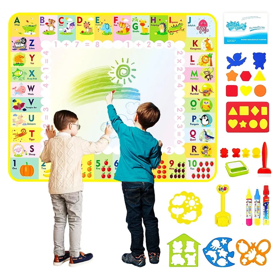 Jucarie interactiva si educativa, covorasul magic, picteaza, deseneaza si coloreaza cu apa, 120 x 89 cm