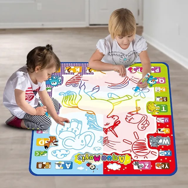 Jucarie interactiva, jucarie educativa, covoras magic, picteaza, deseneaza si coloreaza, cu apa, 78x78 cm