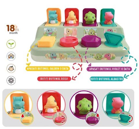 Jucarie senzoriala pentru bebelusi tip pop - up, cu sunete , multicolor - BUZ.RO