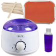 Kit de epilare cu ceara traditionala, incalzitor 400 ml, ulei si betisoare, buz - BUZ.RO