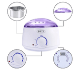 Kit de epilare cu ceara traditionala, incalzitor ceara 400 ml, ulei si betisoare, buz - BUZ.RO