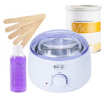 Kit epilare ceara, incalzitor ceara, ceara epilat, ceara cutie, miere, 400ml, spatula lemn, ulei dupa epilare 400ml - BUZ.RO