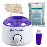 Kit epilare ceara, incalzitor ceara, ceara epilat, granule, 500gr, spatula lemn, ulei dupa epilare, traditionala, verde, aloe vera