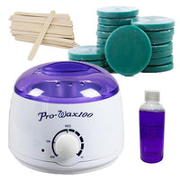 Kit Epilare cu Ceară Discuri Verzi 1kg – Incalzitor, Ulei, Spatule – Epilare Profesională