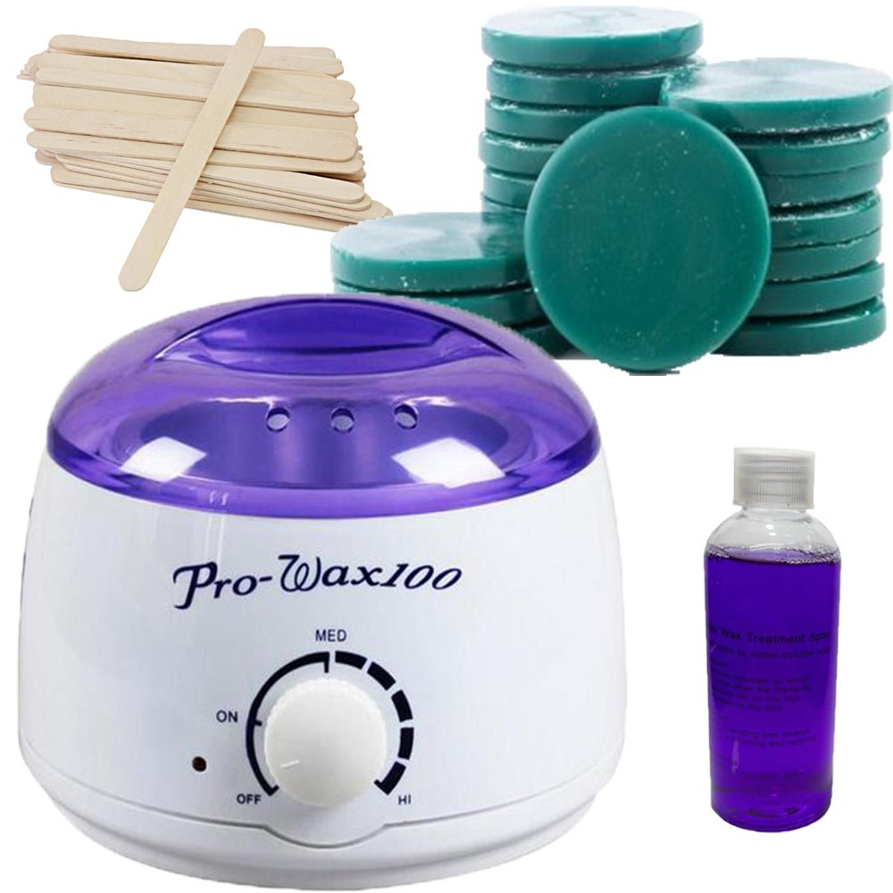 Kit epilare, incalzitor ceara, discuri, traditionala ulei, verde, 500gr - BUZ.RO