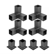 Kit pergola 3x4 M, structura metalica, conectori pergola/garaj, 8 conectori metal, culoare neagra, 100x100mm - BUZ.RO