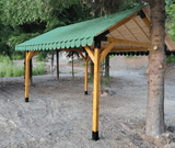 Kit pergola 3x4 M, structura metalica, conectori pergola/garaj, 8 conectori metal, culoare neagra, 100x100mm - BUZ.RO