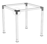 Kit pergola 3x4 M, structura metalica, conectori pergola/garaj, 8 conectori metal, culoare neagra, 100x100mm - BUZ.RO