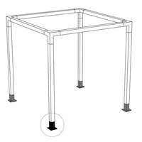 Kit pergola 3x4 M, structura metalica, conectori pergola/garaj, 8 conectori metal, culoare neagra, 100x100mm