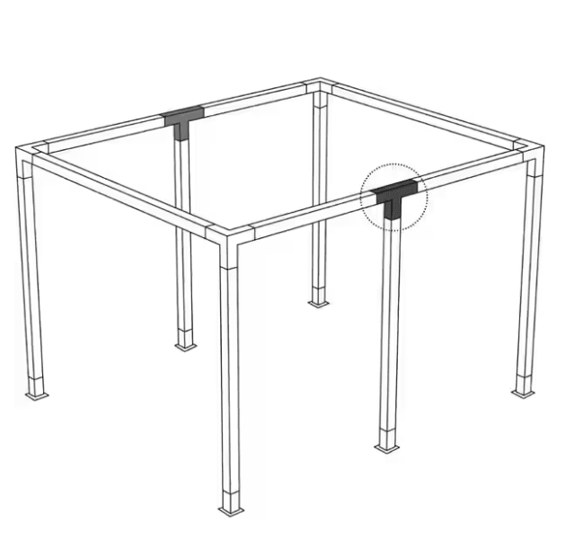 Kit pergola 8X3 M, structura metalica, conectori pergola/garaj, 12 conectori metal, culoare neagra, 100x100mm (Copy) - BUZ.RO