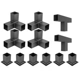 Kit pergola 8X3 M, structura metalica, conectori pergola/garaj, 12 conectori metal, culoare neagra, 100x100mm (Copy) - BUZ.RO