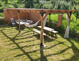 Kit pergola 8X3 M, structura metalica, conectori pergola/garaj, 12 conectori metal, culoare neagra, 100x100mm (Copy) - BUZ.RO