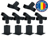 Kit pergola, conectori pergola, 10 conectori metal, culoare neagra, 100x100mm