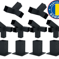 Kit pergola, conectori pergola, 10 conectori metal, culoare neagra, 100x100mm