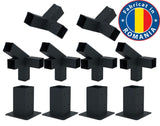 Kit pergola, structura metalica, conectori pergola/garaj, 10 conectori metal, culoare neagra, 100x100mm - BUZ.RO