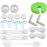 Kit protectie copii, set 18 piese mobilier si prize, sigurante universale incuietori magnetice sertare si usi, dulapuri