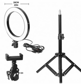 Lampa circulara profesionala, ring light, diametru 10 inch, suport telefon, telecomanda, inaltime trepied 210 cm, 13 trepte de iluminare