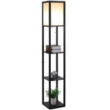 Lampa de podea din metal cu 3 polite integrate, lumina calda, rece si neutra, design modern, 160x26x26 cm, 40W
