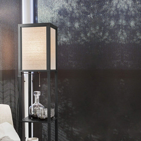 Lampa de podea din metal cu 3 polite integrate, lumina calda, rece si neutra, design modern, 160x26x26 cm, 40W