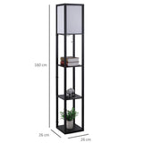 Lampa de podea din metal cu 3 polite integrate, lumina calda, rece si neutra, design modern, 160x26x26 cm, 40W - BUZ.RO