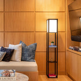 Lampa de podea din metal cu 3 polite integrate, lumina calda, rece si neutra, design modern, 160x26x26 cm, 40W - BUZ.RO