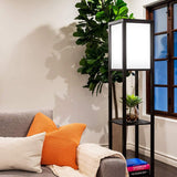 Lampa de podea din metal cu 3 polite integrate, lumina calda, rece si neutra, design modern, 160x26x26 cm, 40W - BUZ.RO