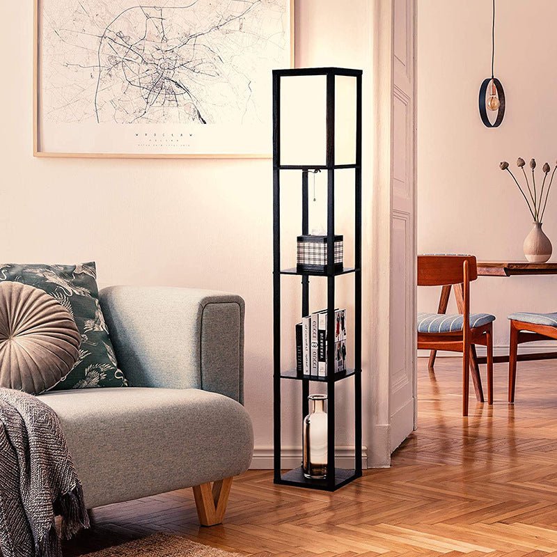 Lampa de podea din metal cu 3 polite integrate, lumina calda, rece si neutra, design modern, 160x26x26 cm, 40W - BUZ.RO