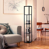 Lampa de podea din metal cu 3 polite integrate, lumina calda, rece si neutra, design modern, 160x26x26 cm, 40W - BUZ.RO