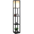 Lampa de podea din metal cu 3 polite integrate, lumina calda, rece si neutra, design modern, 160x26x26 cm, 40W - BUZ.RO