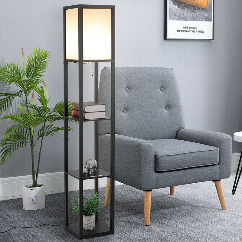 Lampa de podea din metal cu 3 polite integrate, lumina calda, rece si neutra, design modern, 160x26x26 cm, 40W - BUZ.RO