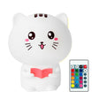 Lampa de silicon moale reincarcabila, LED, multicolor, pisicuta vorbitoare, control tactil sau telecomanda, interactiva, roz - BUZ.RO