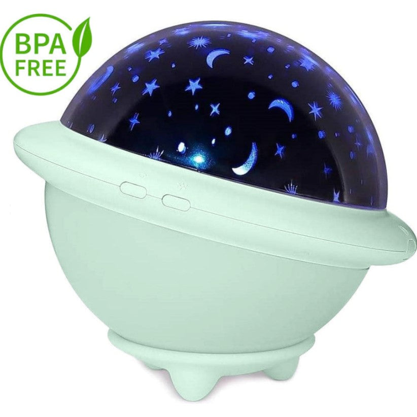 Lampa de veghe constelatii tip ozn, pentru copii, 3 culori, lumina reglabila, 3 filme de proiectie, verde