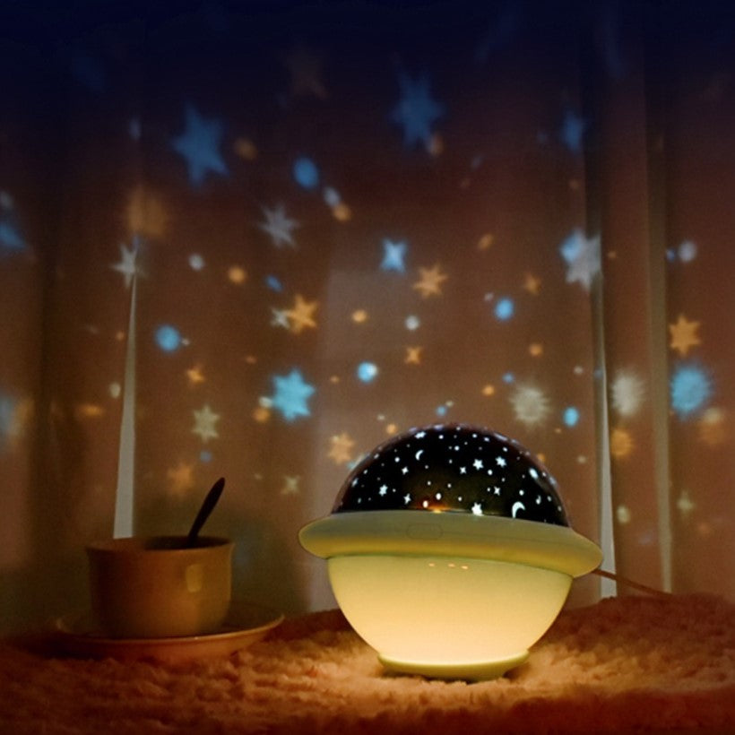 Lampa de veghe constelatii tip ozn, pentru copii, 3 culori, lumina reglabila, 3 filme de proiectie, verde
