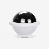 Lampa de veghe OZN portabila cu LEDuri pentru copii, cu proiector, 3 culori, lumina reglabila, 3 filme de proiectie, USB, alb - BUZ.RO